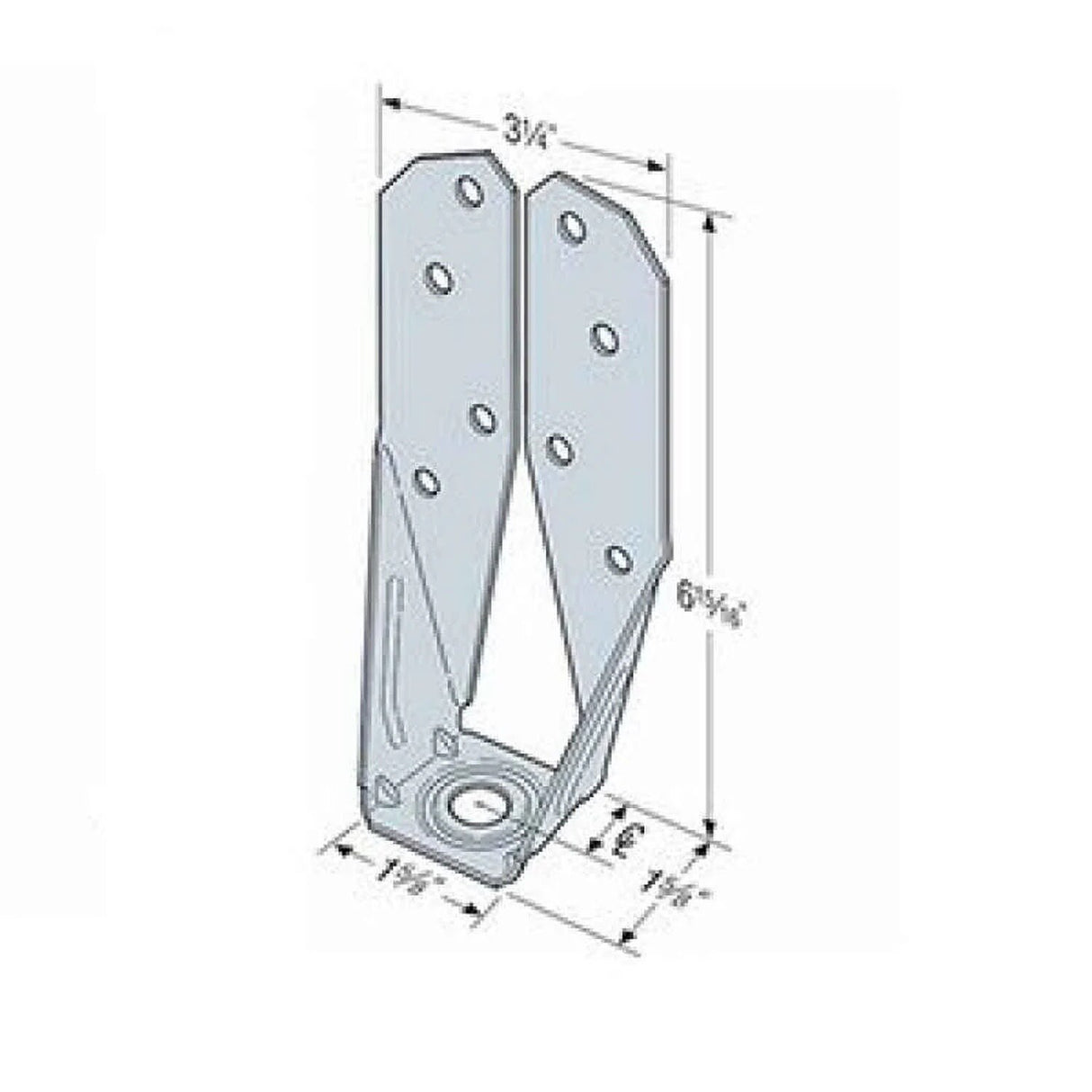 Simpson DTT2Z-SDS2.5 Strong-Tie Deck Tension Tie with ZMAX Finish and 2.5" SDS Screws - 2
