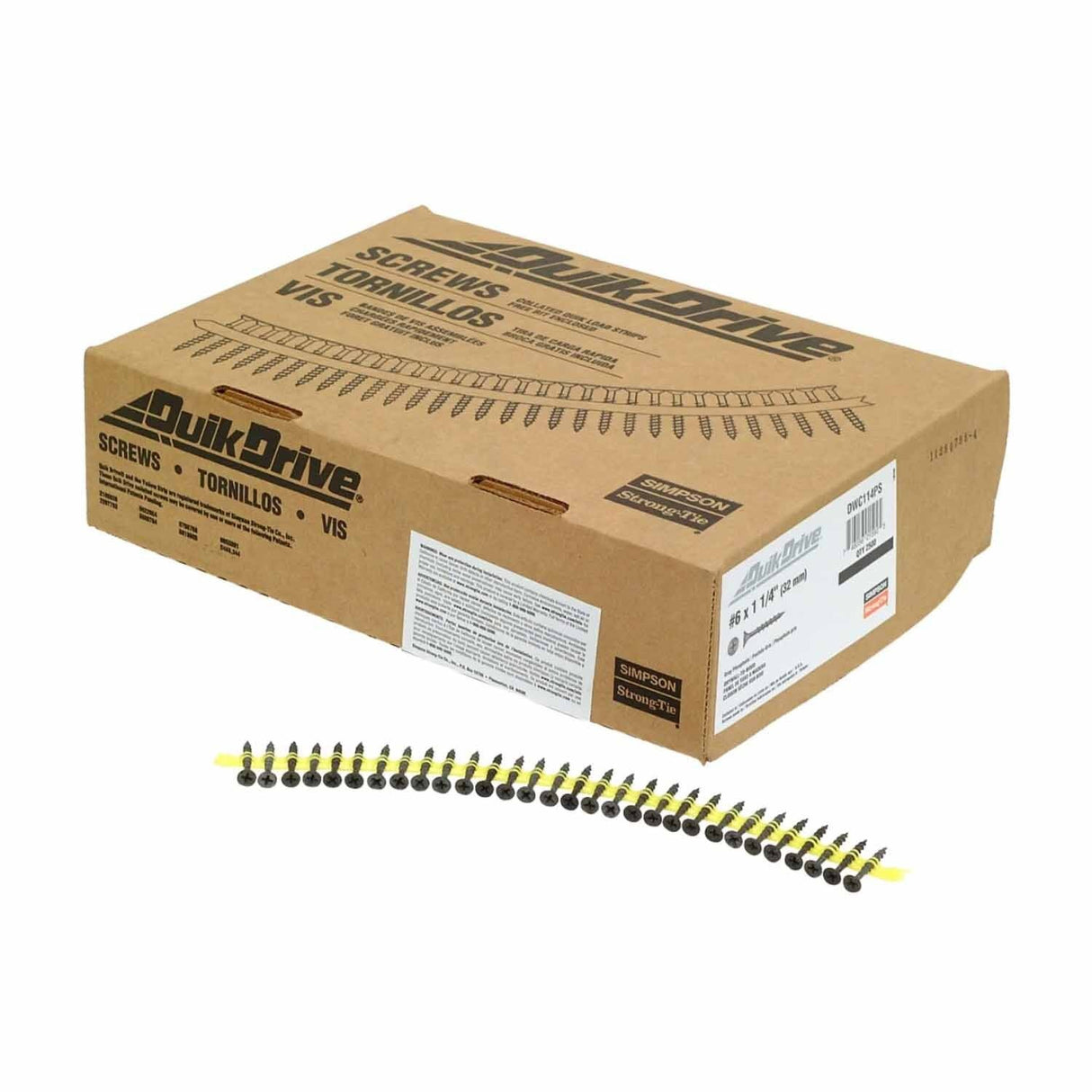 Simpson DWC114PS Quik Drive Collated Drywall Screw #6 x 1-1/4" #2 Phillips Bugle-Head Gray Phosphate - 3