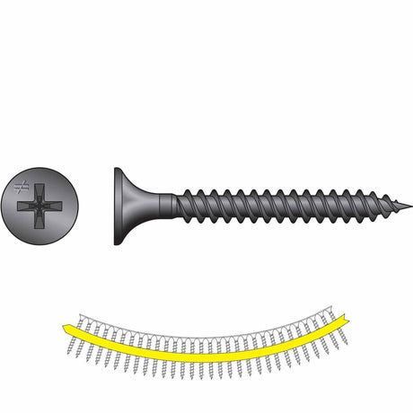 Simpson DWF114PS Quik Drive Collated Drywall-to-CFS Screw #6 x 1-1/4" #2 Phillips Bugle Head