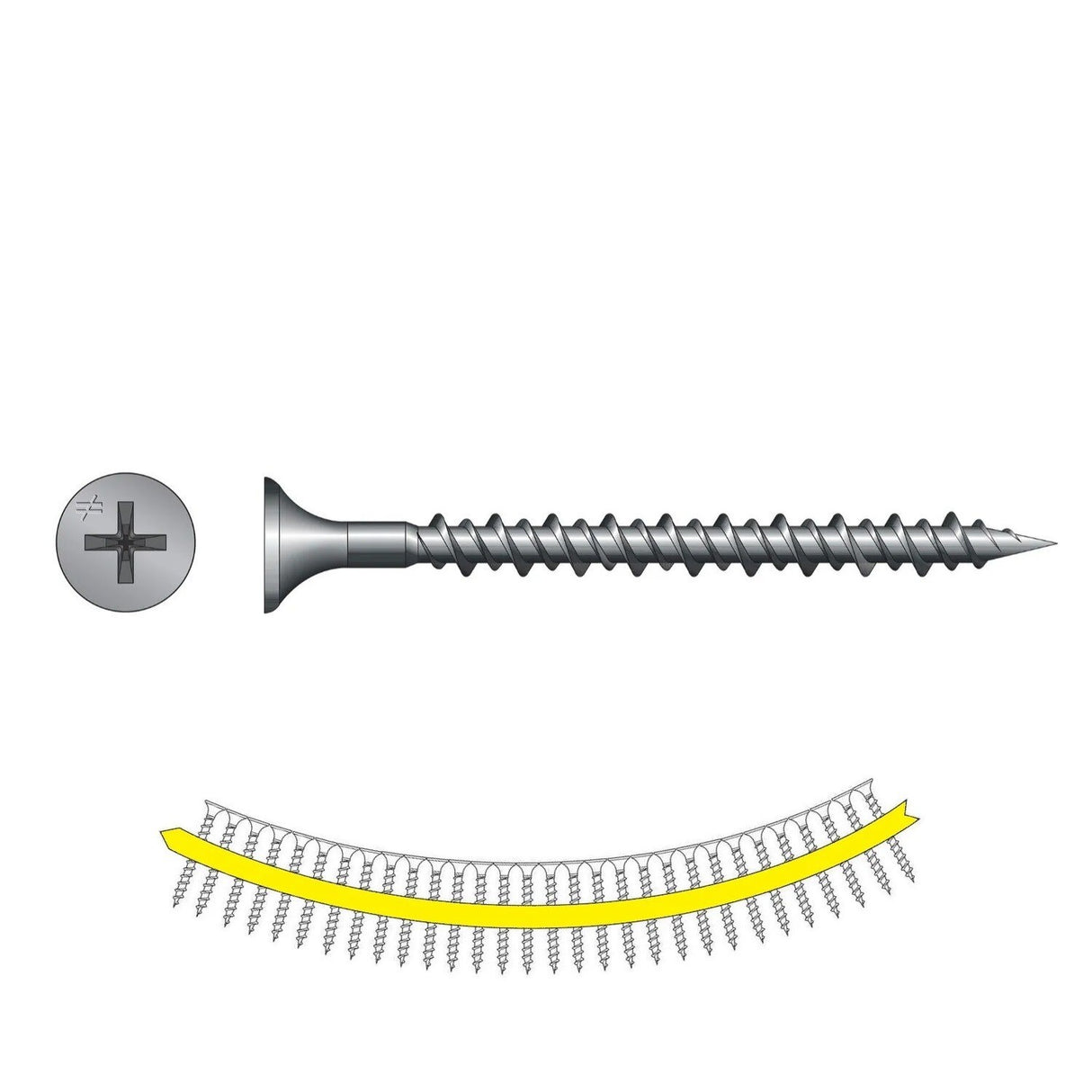 Simpson DWHL178PS Quik Drive Quik Drive Drywall Screw High/Low Threads Gray Phosphate (2000 Pack)