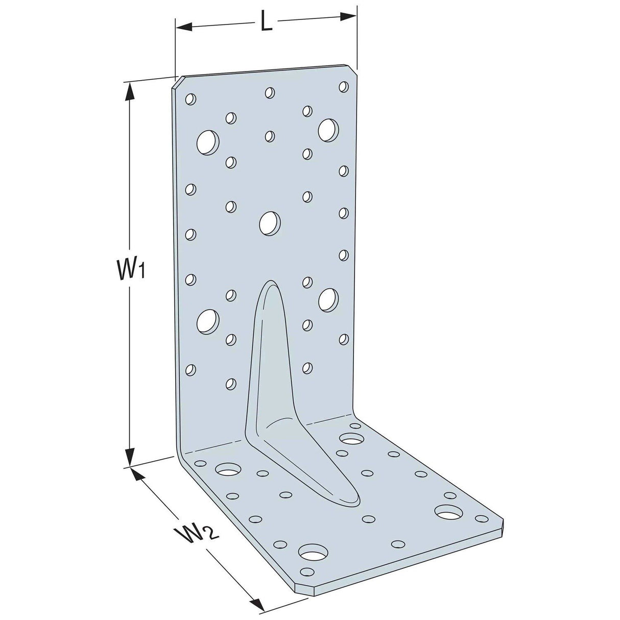 Simpson Strong-Tie E20/3 (6-3/4" x 3-3/4") Angle Bracket for Cross-Laminated Timber - G90 Galvanized - 2