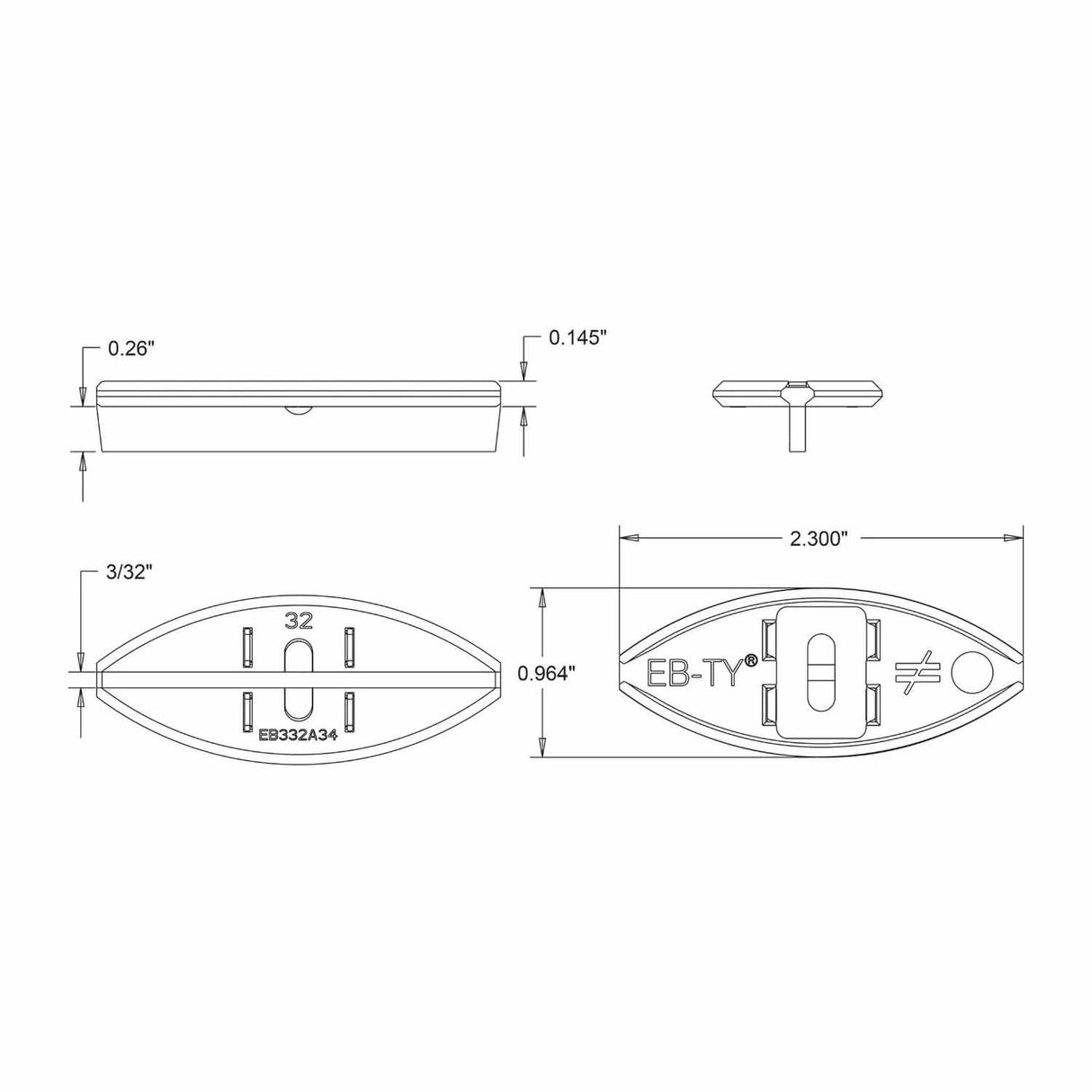 Simpson Strong-Tie EB332WD316R175 (2-1/4") Premium Hidden Deck Fastener System with Type 316 Screws (175 Pack) - 2