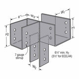 Simpson ECCLL666 Strong-Tie L-Shape End Column Cap for 6x Beams and 6x Post, Skewed Left - 2