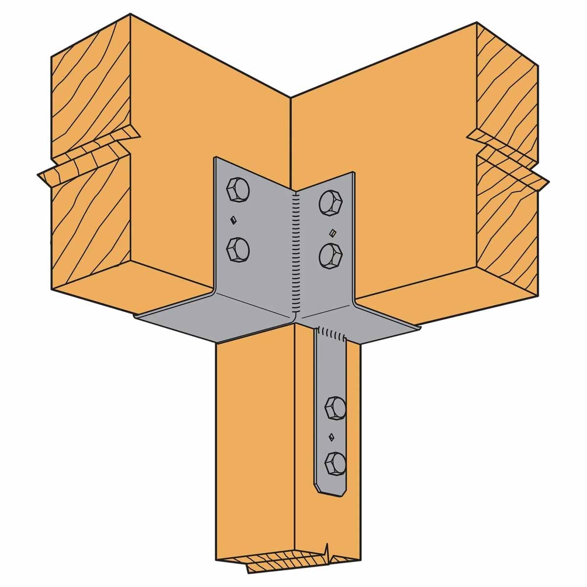 Simpson ECCLL666 Strong-Tie L-Shape End Column Cap for 6x Beams and 6x Post, Skewed Left - 3