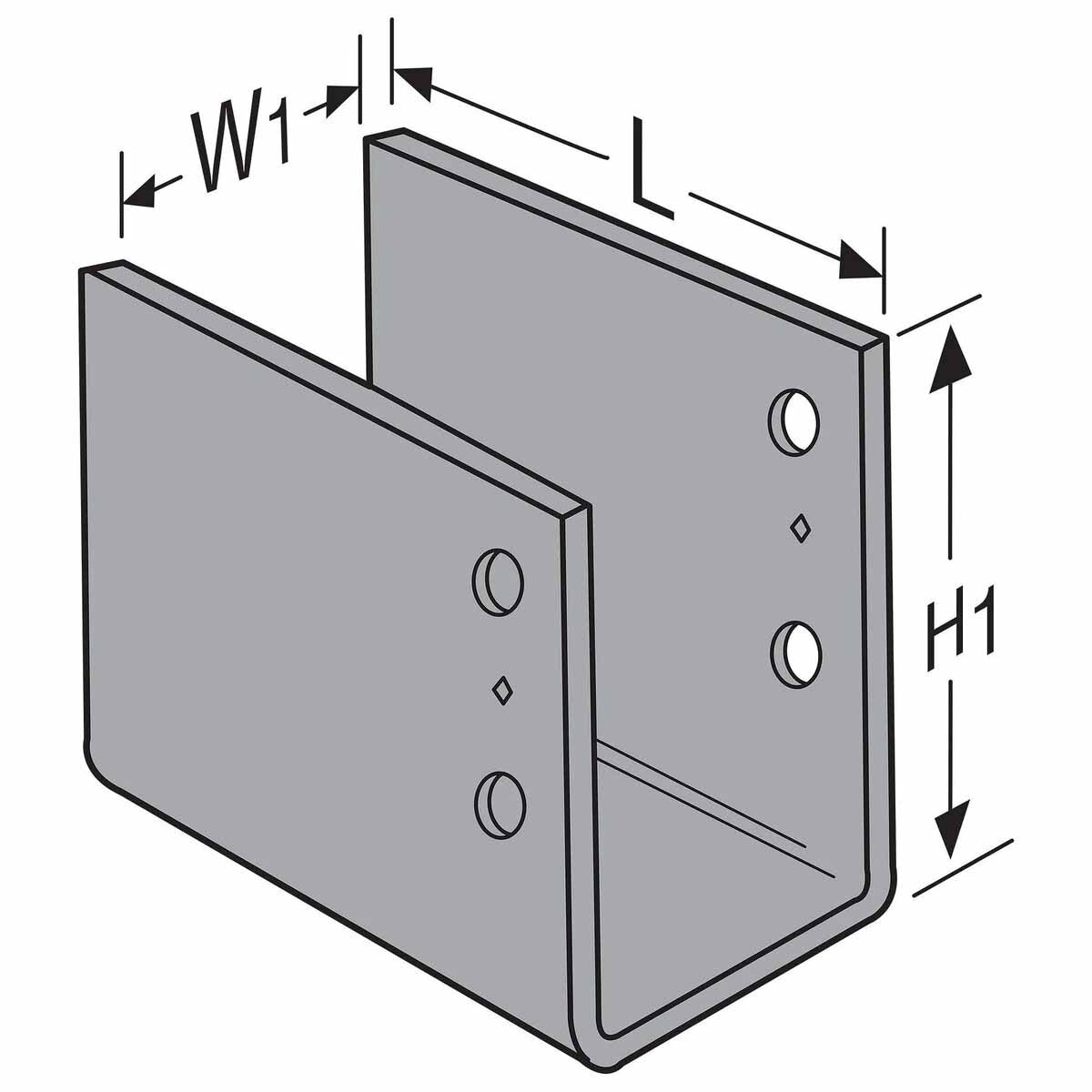 Simpson ECCO4 Strong-Tie End Column Cap Only for 4x - Heavy-Duty Steel Connector for Column-to-Beam Applications - 3