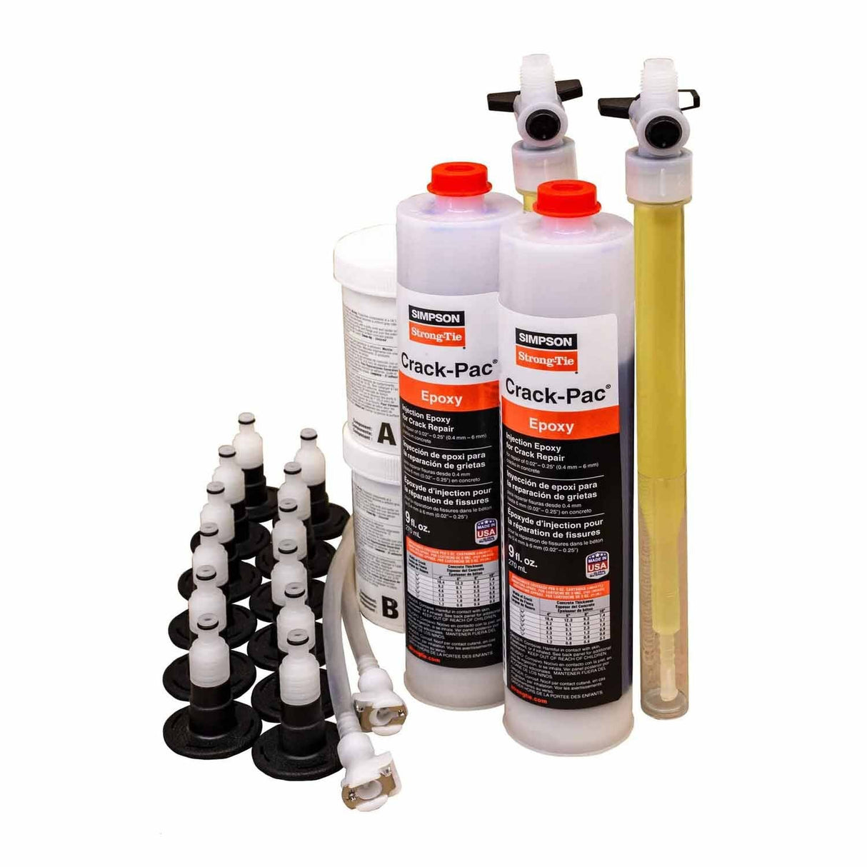 Simpson Strong-Tie ETIPAC2G10KT Crack-Pac Injection Epoxy Kit for Concrete Crack Repair (2 Cartridges)