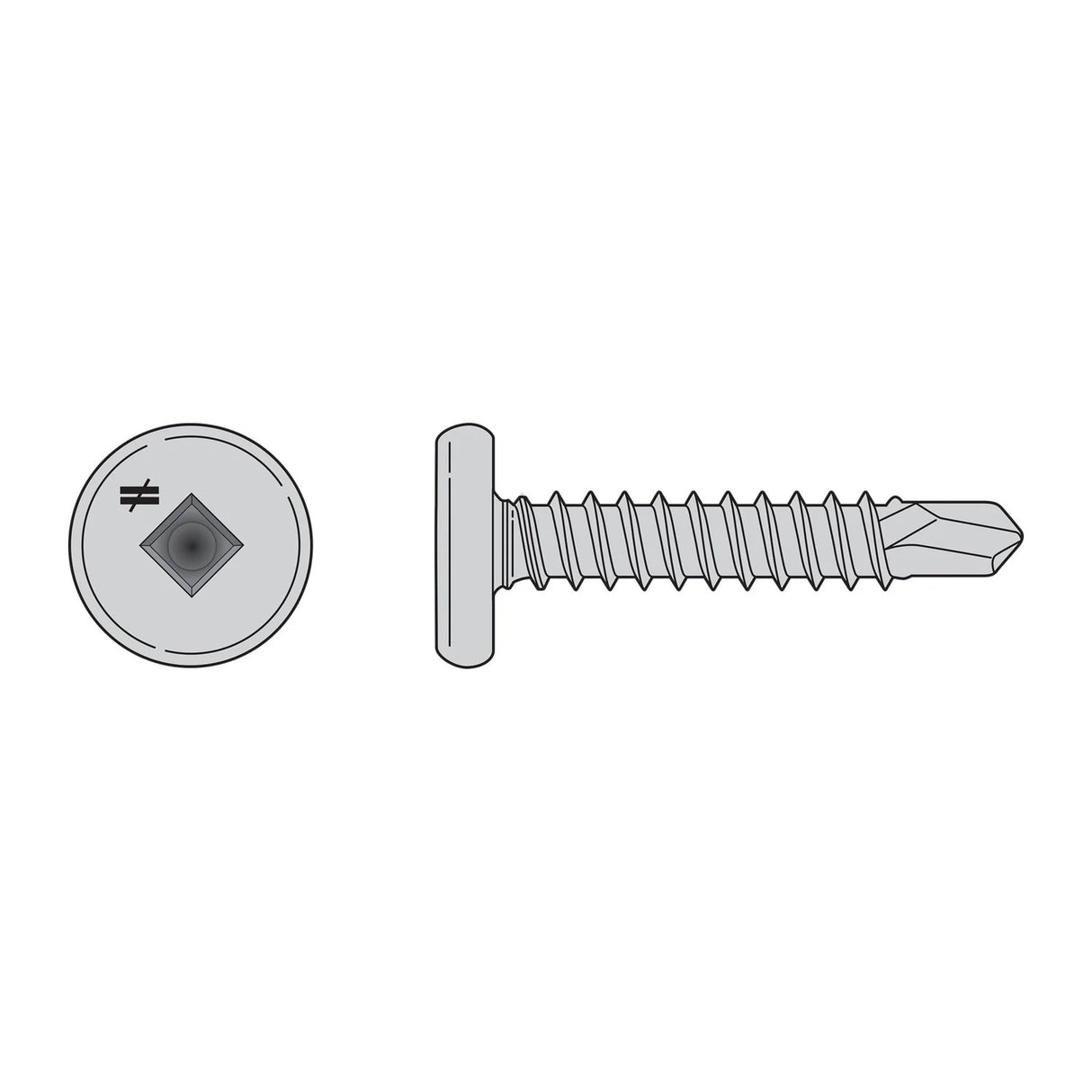 Simpson Strong-Tie F10T100PSB Self-Drilling Pancake-Head Screw - 410 Stainless Steel (4500 Pack)