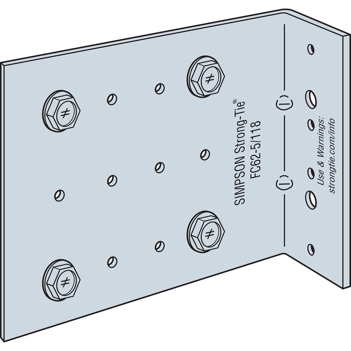 Simpson FC32-5/97-R25 Bypass Framing Fixed-Clip Connector (25 Pack) - 4
