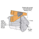 Simpson Strong-Tie FGTRHL Face-Mount Girder Tiedown Retrofit - Left Hip, Gray - 2