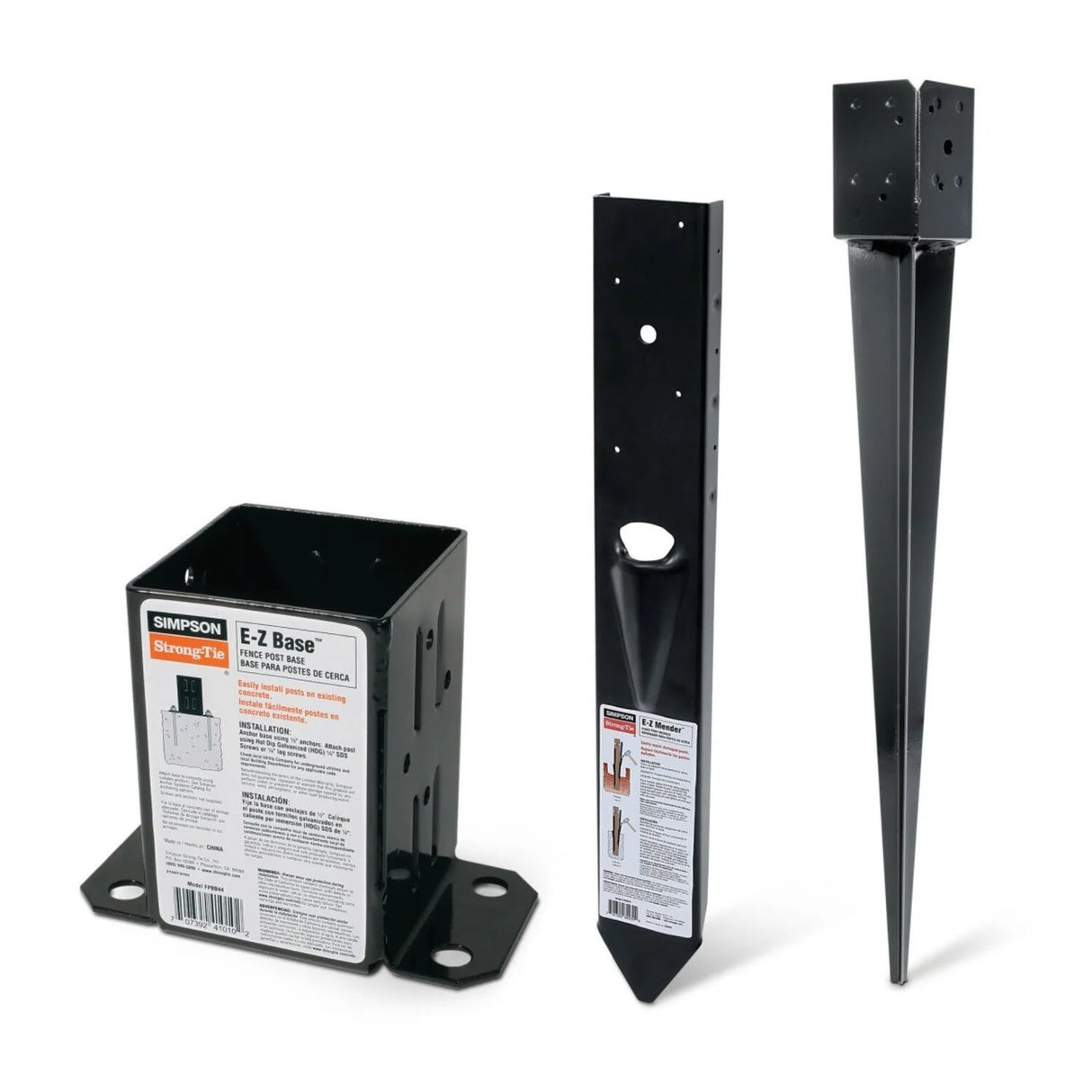 Simpson Strong-Tie FPBS44 None E-Z Spike Black Powder-Coated Post-Base Spike for 4x4 - 2