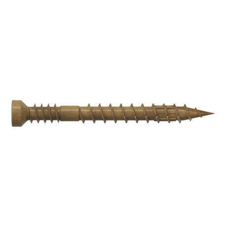 Simpson Strong-Tie FT07112MB (#7 x 1-1/2") Finish Trim Screw, Trim-Head, Tan Exterior-Grade Quik Guard Coating (4000 Pack)
