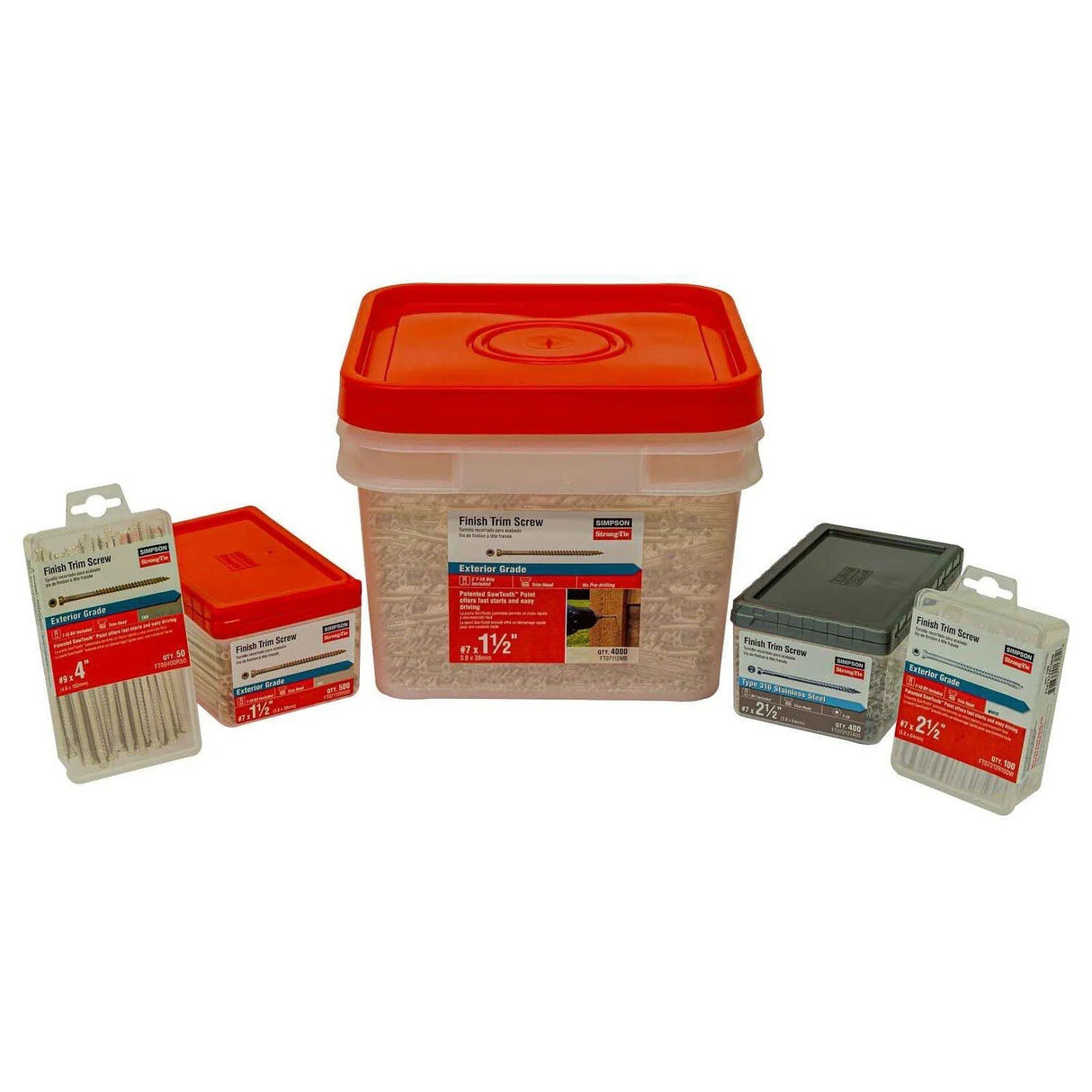 Simpson Strong-Tie FT07200MB (#7 x 2") Finish Trim Screw, Trim-Head, Tan, Quik Guard Coating (4000 Pack) - 4