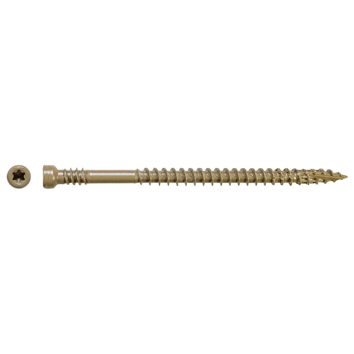 Simpson Strong-Tie FT07212R100 (#7 x 2-1/2") Finish Trim Screw, Trim-Head, Tan Exterior Grade (100 Pack)
