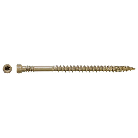Simpson Strong-Tie FT07212R100 (#7 x 2-1/2") Finish Trim Screw, Trim-Head, Tan Exterior Grade (100 Pack)