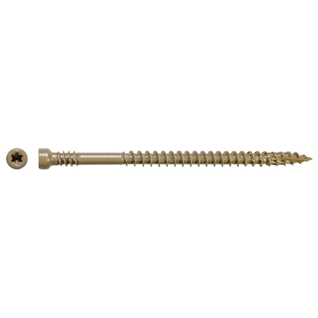 Simpson Strong-Tie FT07212R100 (#7 x 2-1/2") Finish Trim Screw, Trim-Head, Tan Exterior Grade (100 Pack)