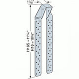Simpson Strong-Tie H16 (18-3/4" x 1-5/8" x 18ga) Hurricane Tie - G90 Galvanized - 2