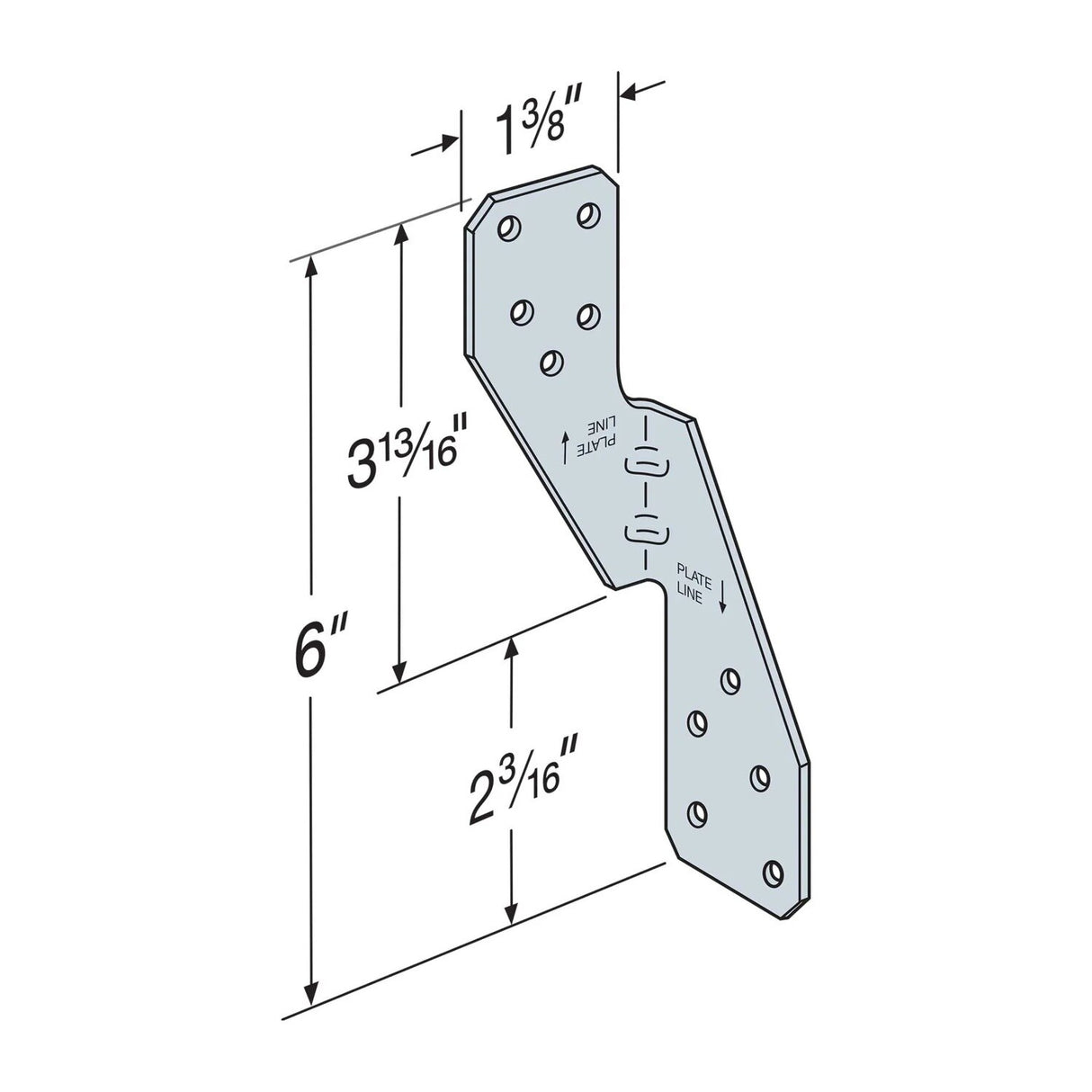 Simpson Strong-Tie H2.5ASS (1-3/8" x 6" 18-Gauge)  Hurricane Tie Stainless Steel for Wood Construction - 2