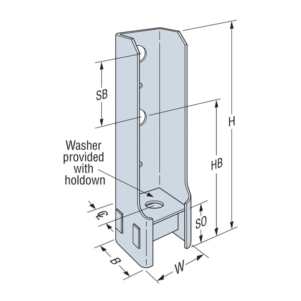 Simpson Strong-Tie HD5B (9-3/8") Bolted Holdown - G90 Galvanized - 2