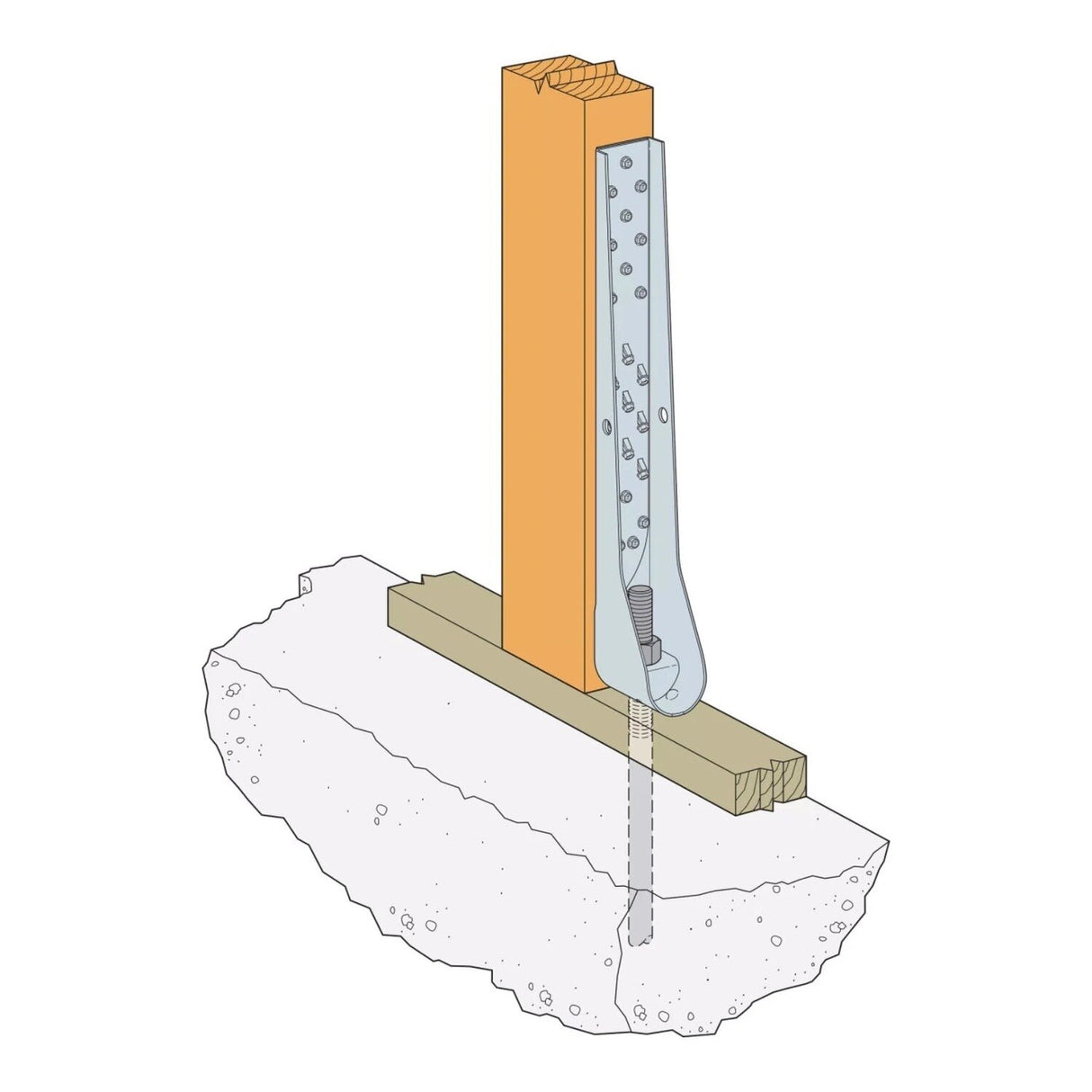 Simpson Strong-Tie HDUE13 (23-1/16") Predeflected Holdown, G90 Galvanized - 3