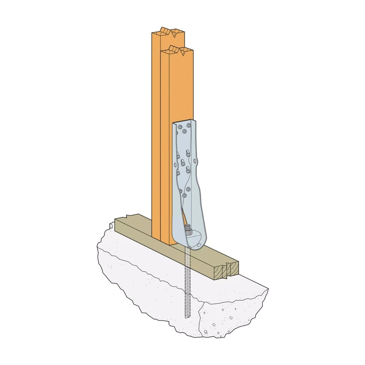 Simpson Strong-Tie HDUE7-SDS3HDG (14-11/16") 14Ga Predeflected Holdown with SDS Screws - Hot Dip Galvanized - 5