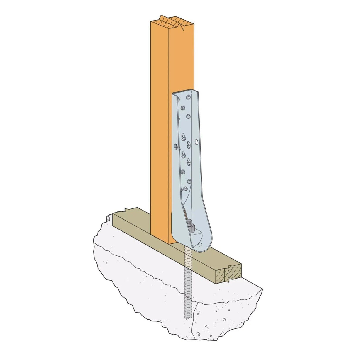 Simpson Strong-Tie HDUE9 (17-3/8") Predeflected Holdown - G90 Galvanized - 4