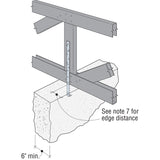 Simpson Strong-Tie HETA20 (16") Embedded Truss Anchor for Concrete and Masonry Walls - 6