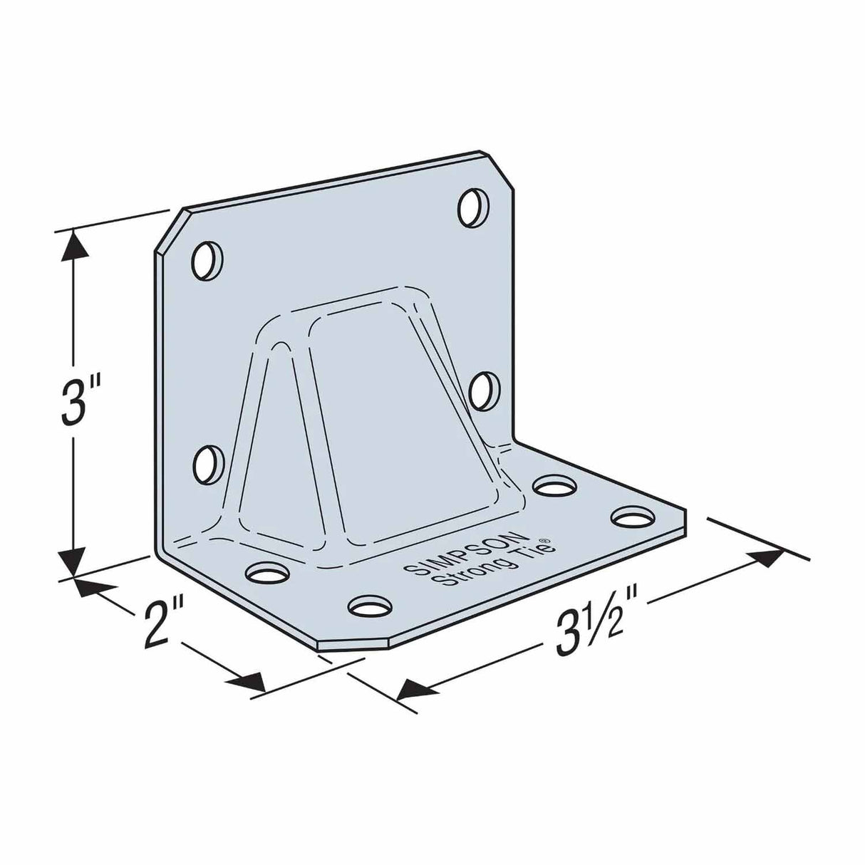 Simpson Strong-Tie HGA10KT (10") Galvanized Hurricane Gusset Angle with SDS Screws (10 Pack) - 2
