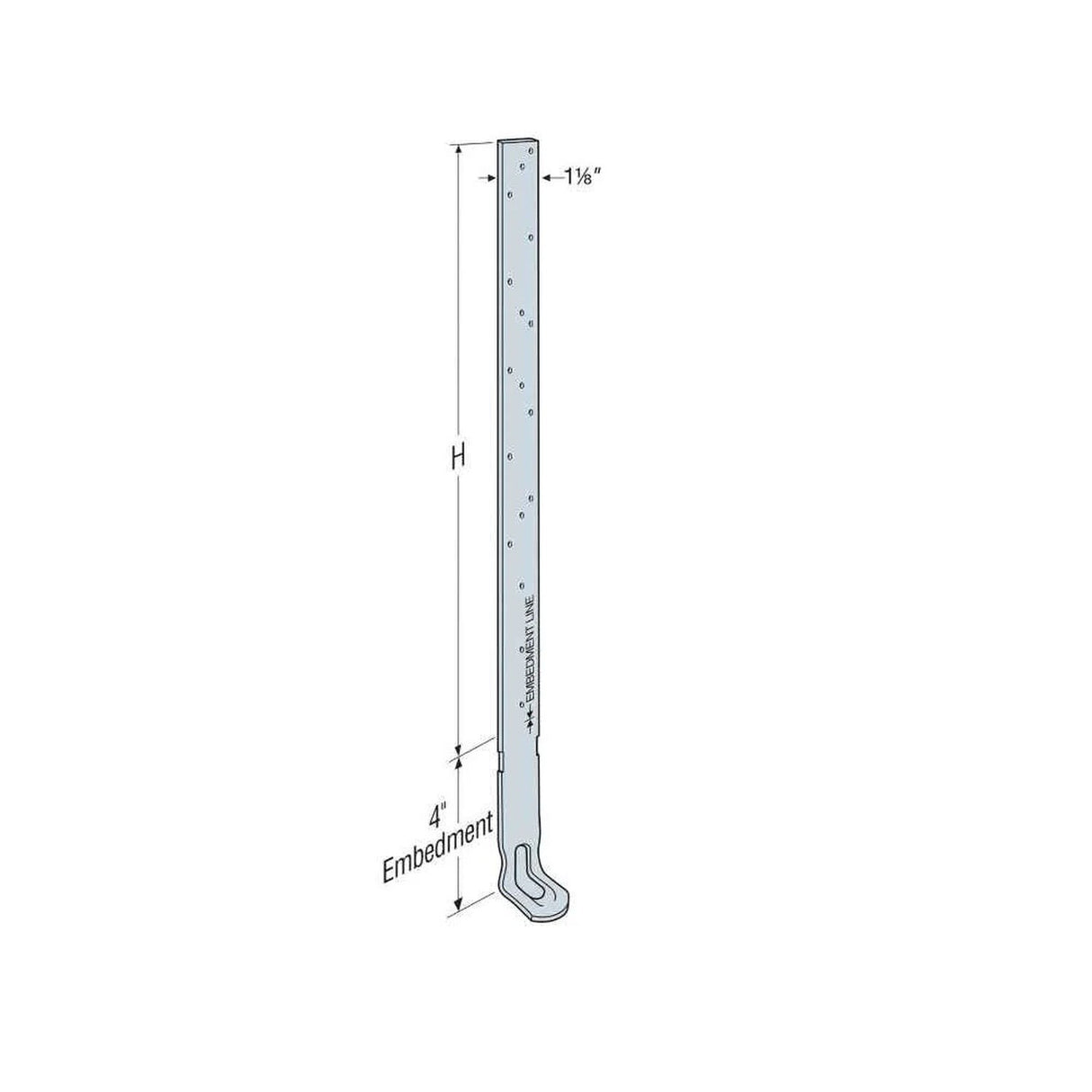 Simpson Strong-Tie HHETA16 (12") 12 Gauge Embedded Truss Anchor