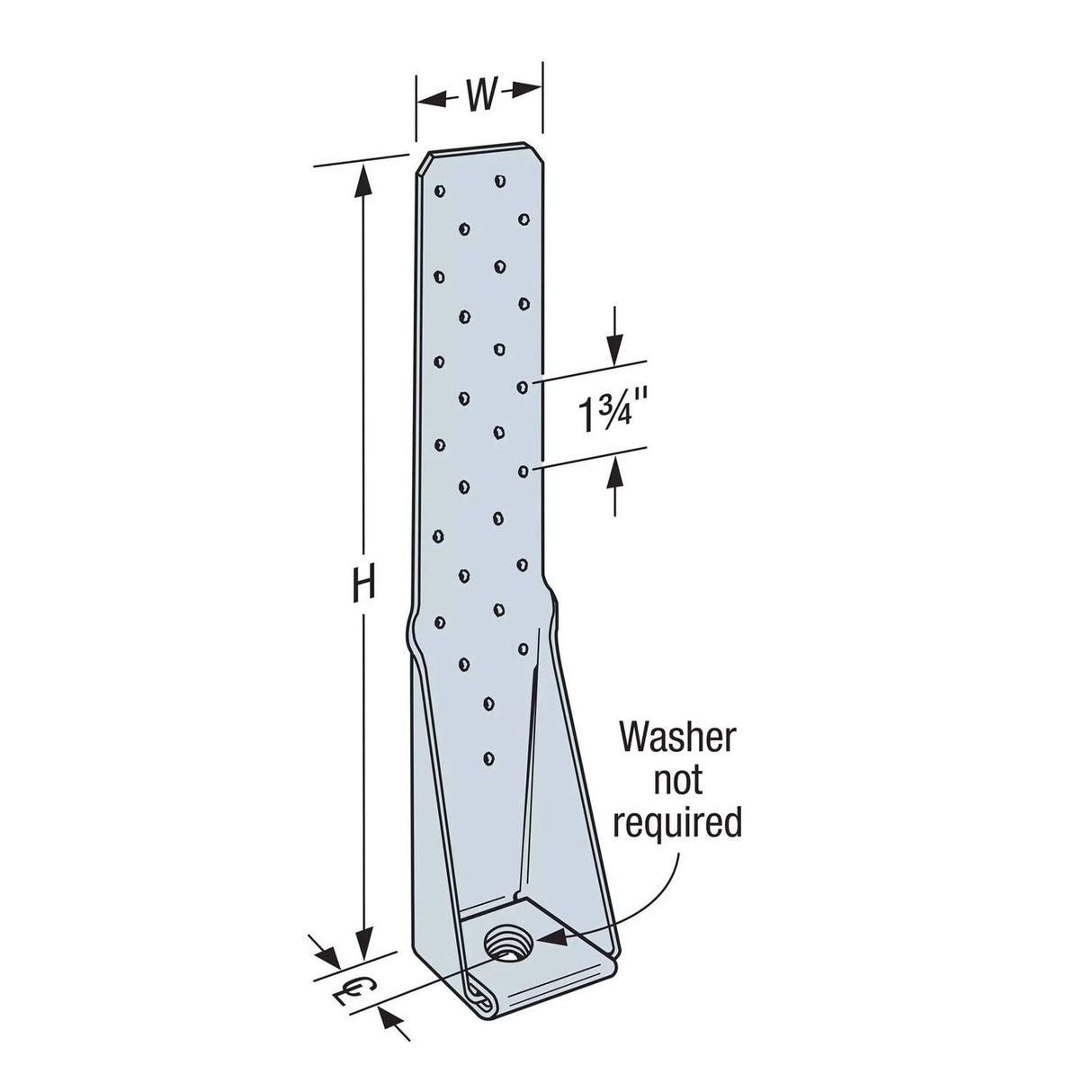 Simpson Strong-Tie HTT5HDG (16-in.) Heavy Tension Tie - Hot Dip Galvanized - 2