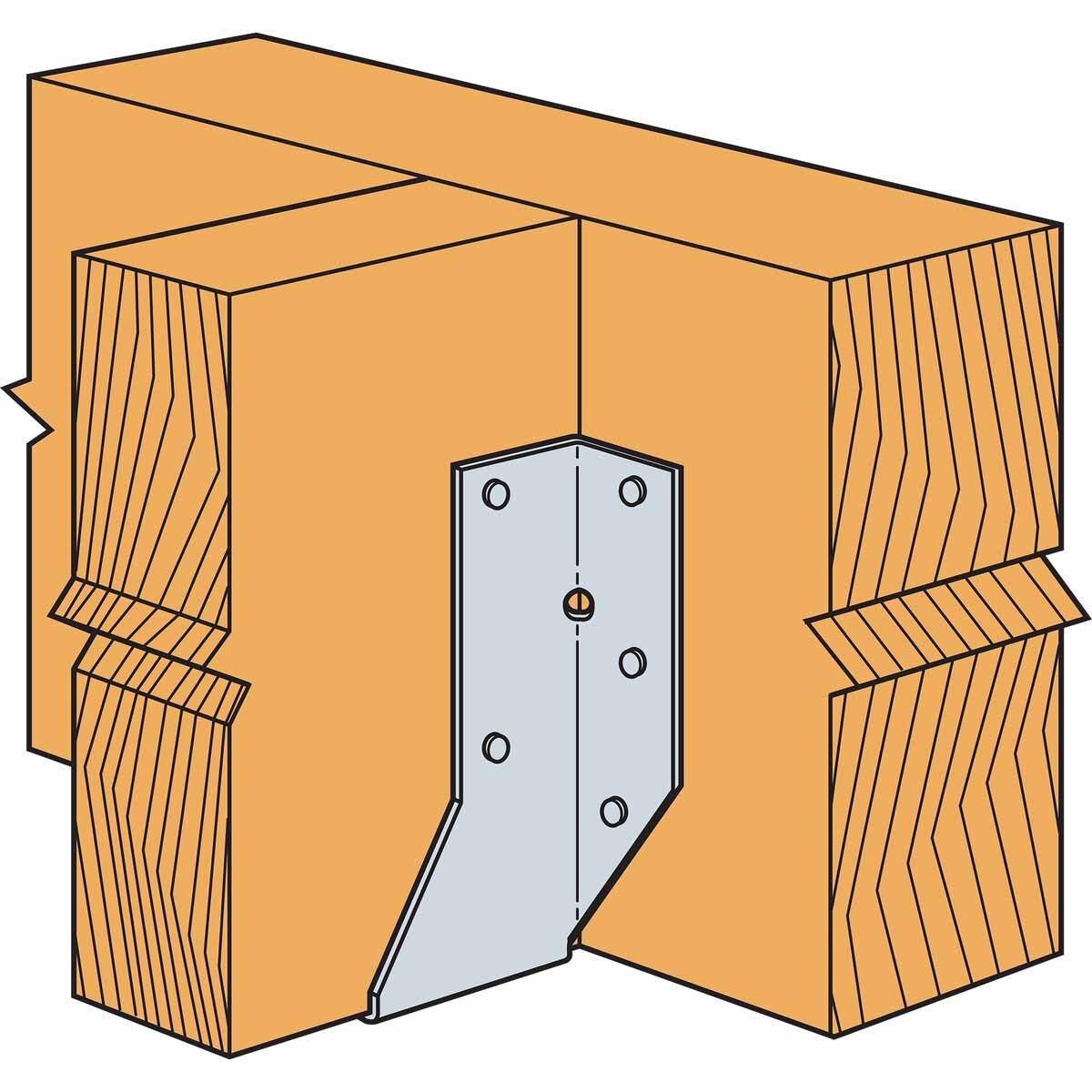 Simpson HU612Z Strong-Tie Heavy-Duty 6x12 Face-Mount Joist Hanger ZMAX Galvanized for Structural Support - 5