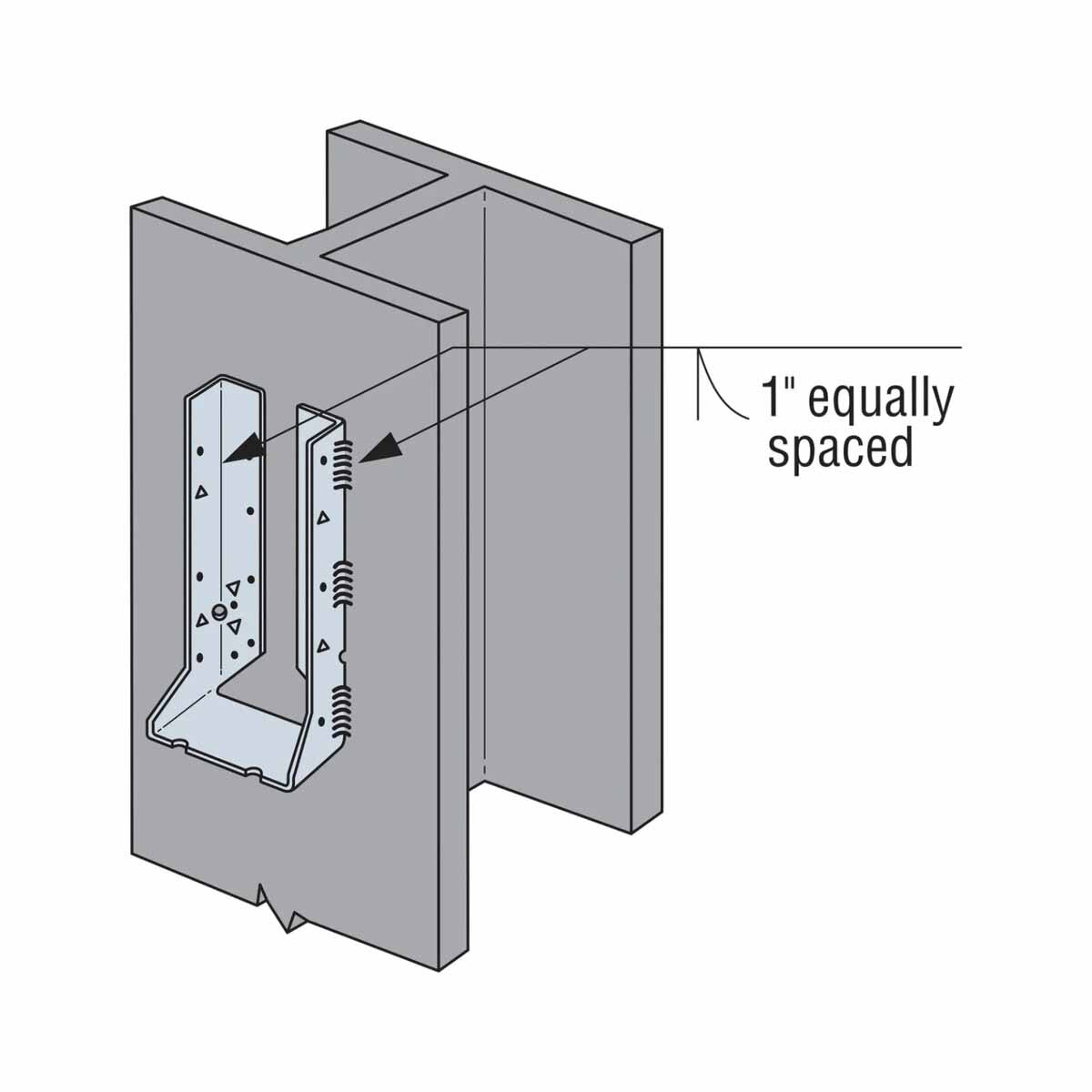 Simpson HUC810 Strong-Tie Heavy-Duty Concealed Flange Face-Mount Joist Hanger for 8x10, G90 Galvanized - 4
