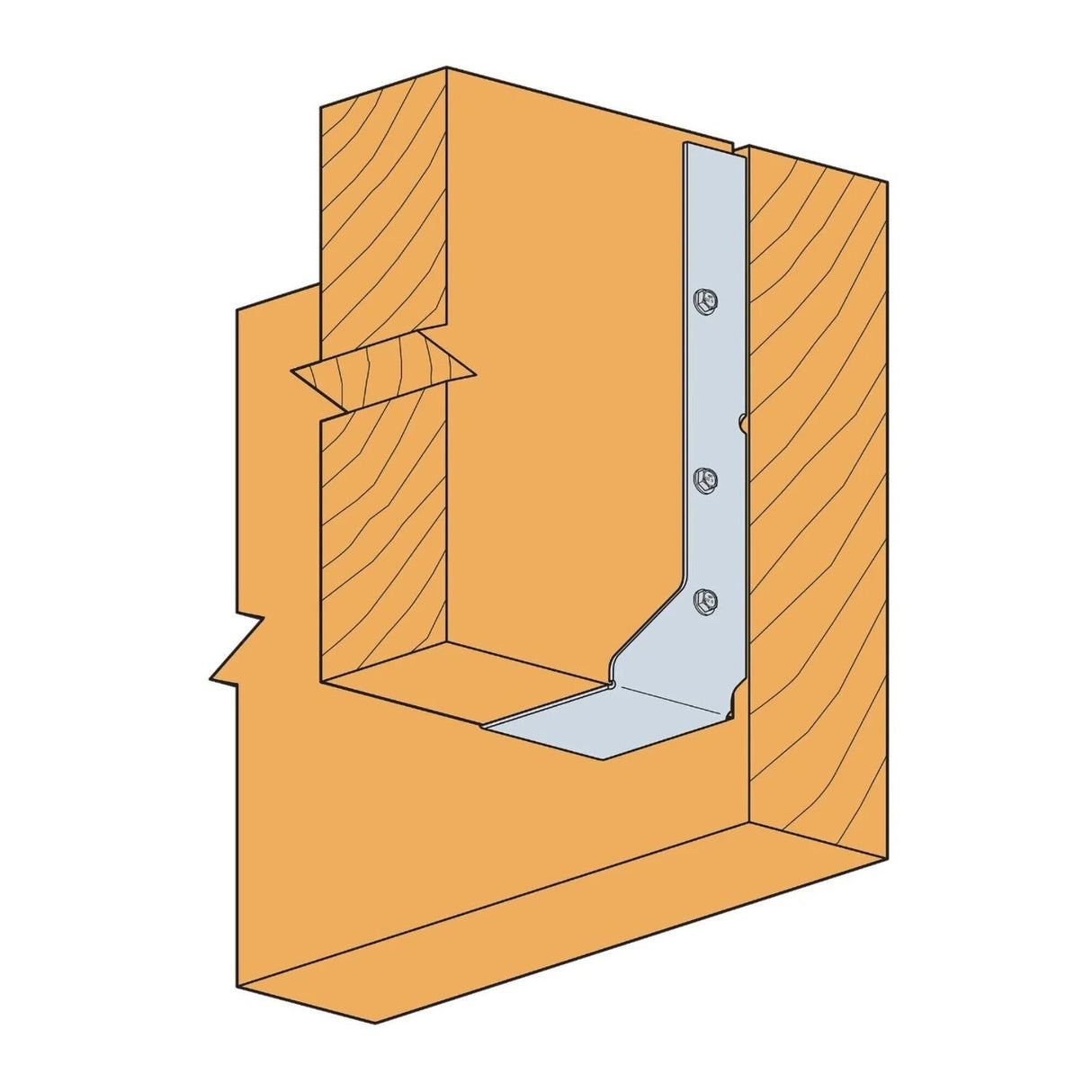 Simpson Strong-Tie HUCQ412-SDS (4" x 12") Heavy Face-Mount Concealed-Flange Joist Hanger w/ Screws - 3