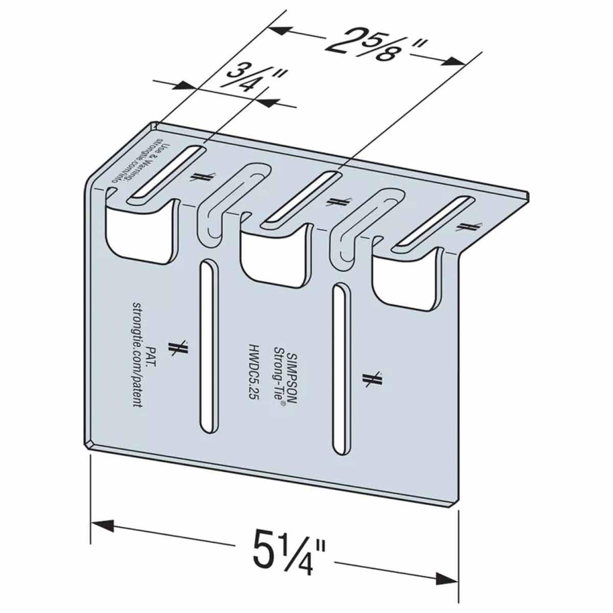 Simpson HWDC5.25-KT25 Strong-Tie Head-of-Wall Drift-Clip Connector for Lateral and Vertical Deflection (25 Pack) - 2