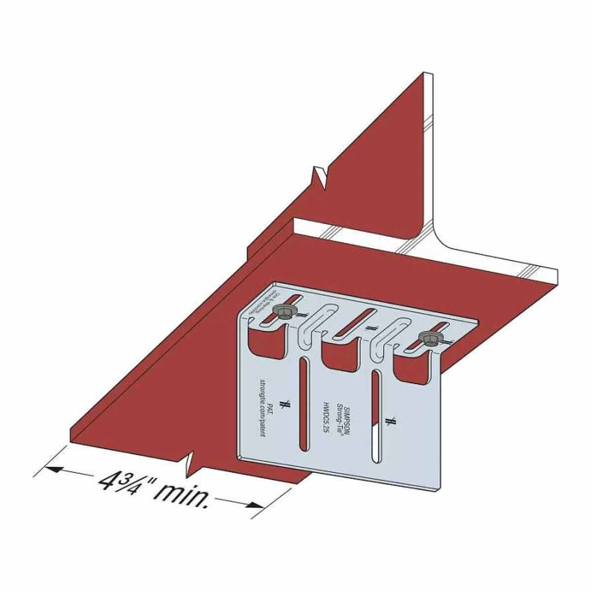 Simpson HWDC5.25-KT25 Strong-Tie Head-of-Wall Drift-Clip Connector for Lateral and Vertical Deflection (25 Pack) - 8