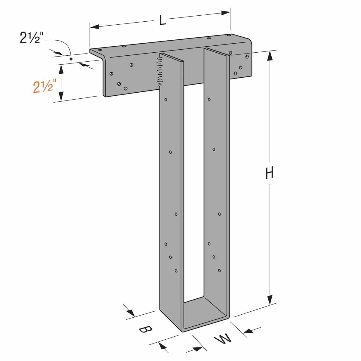 Simpson Strong-Tie HWPH68 High Wind Uplift Purlin Hanger Sol Sawn  for Joist-to-Purlin and Beam Connections - 2