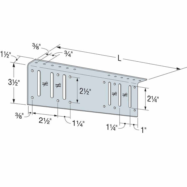 Simpson Strong-Tie HYS12/68-KT25 (12") 14-Gauge Bypass Hybrid Strut Kit with Screws - Versatile Steel Connector for Slide or Rigid Applications
