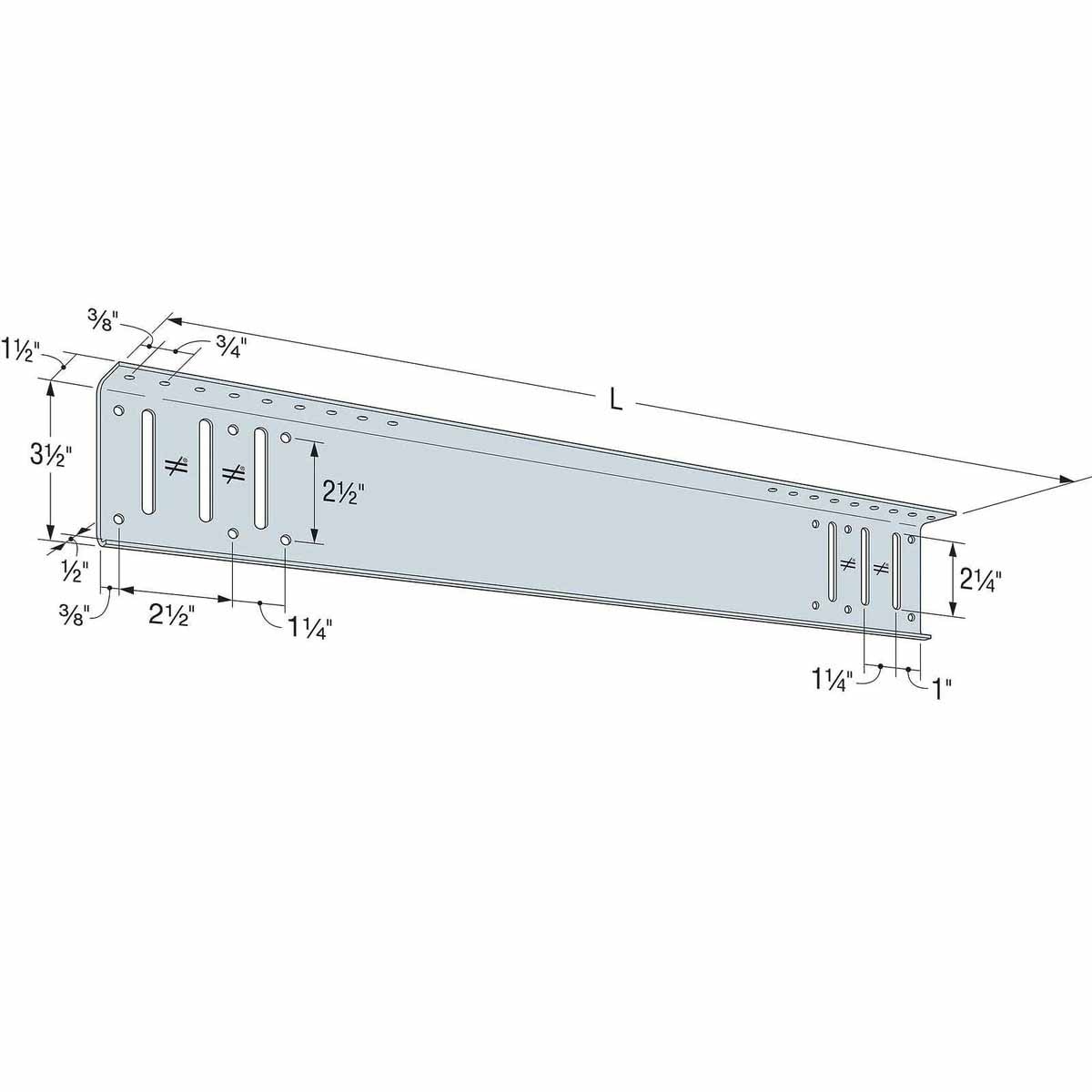 Simpson HYS24/68-KT15 Strong-Tie 24" 14-Gauge Bypass Hybrid Strut Kit with Screws for Cold-Formed Steel Framing (15 Pack) - 2