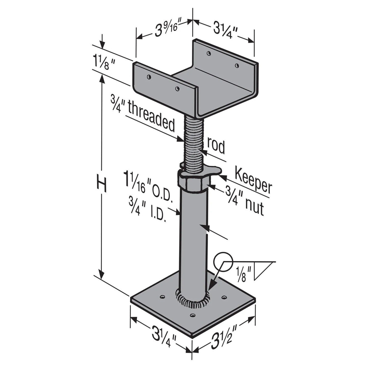 Simpson Strong-Tie J57 Floor Beam Levelers for Construction Leveling