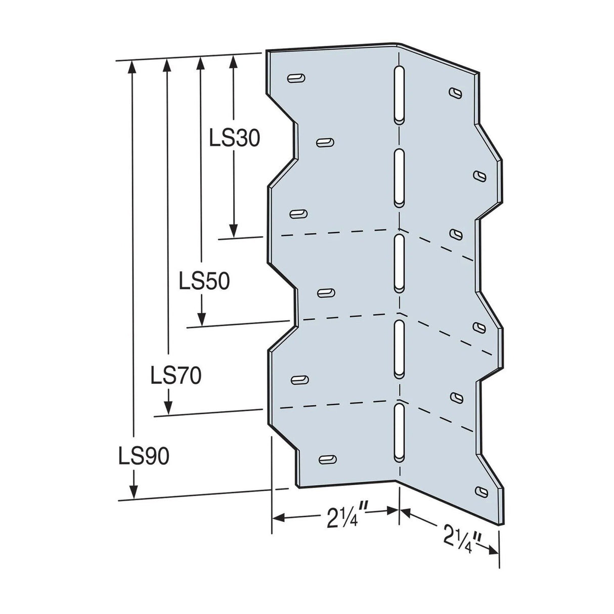 Simpson Strong-Tie LS50 (4-7/8") 18-Gauge Galvanized Adjustable L Angle - 2