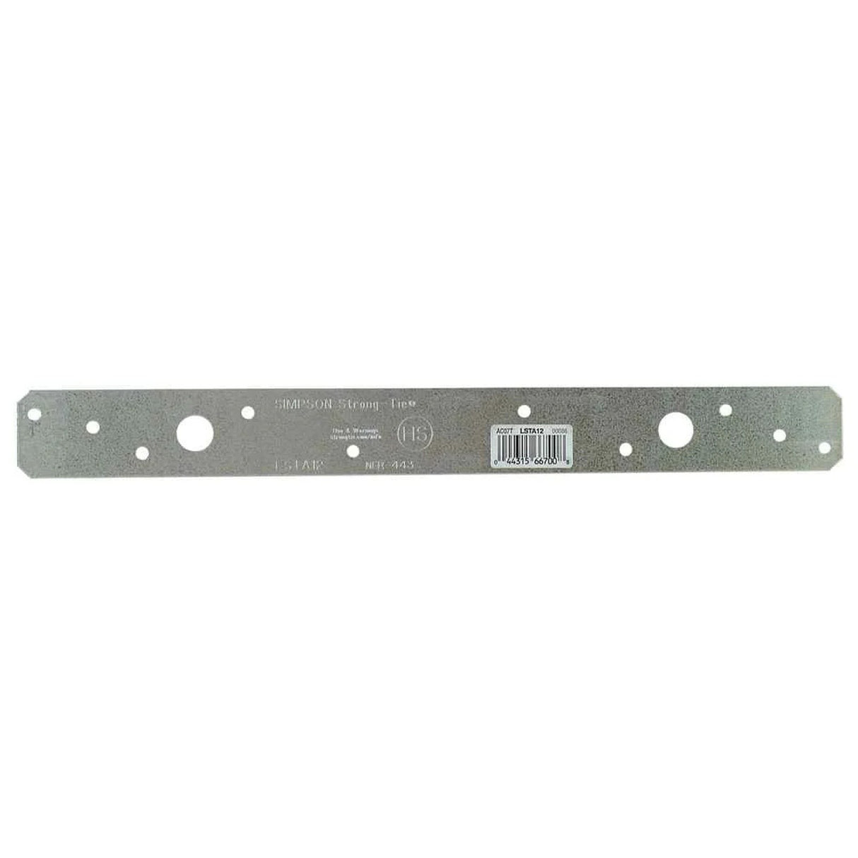 Simpson LSTA12 Strong-Tie 12" 20 Gauge Strap Tie - G90 Galvanized