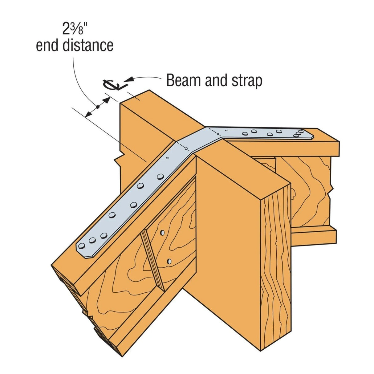 Simpson LSTA24 Strong-Tie 24" 20 Gauge Strap Tie - G90 Galvanized - 2