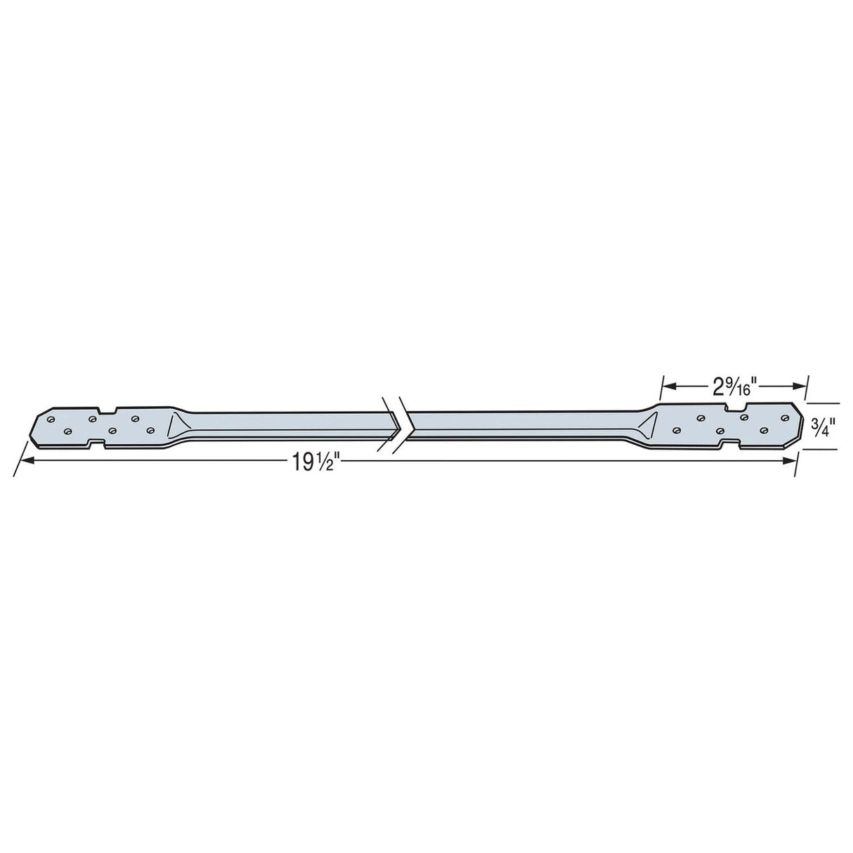 Simpson LTB20 Strong-Tie 19-1/2" 22-Gauge Galvanized Tension Bridging