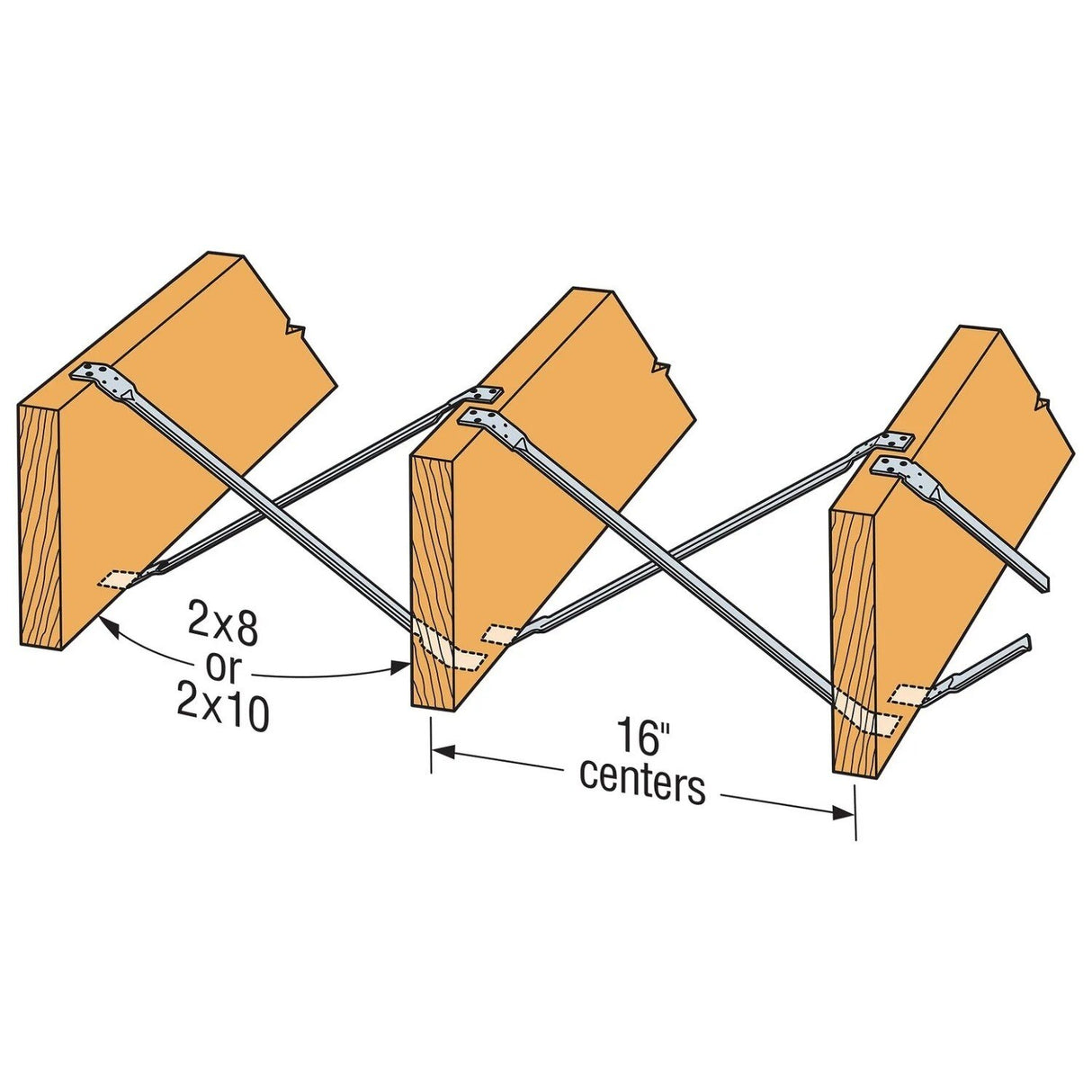 Simpson LTB20 Strong-Tie 19-1/2" 22-Gauge Galvanized Tension Bridging - 2