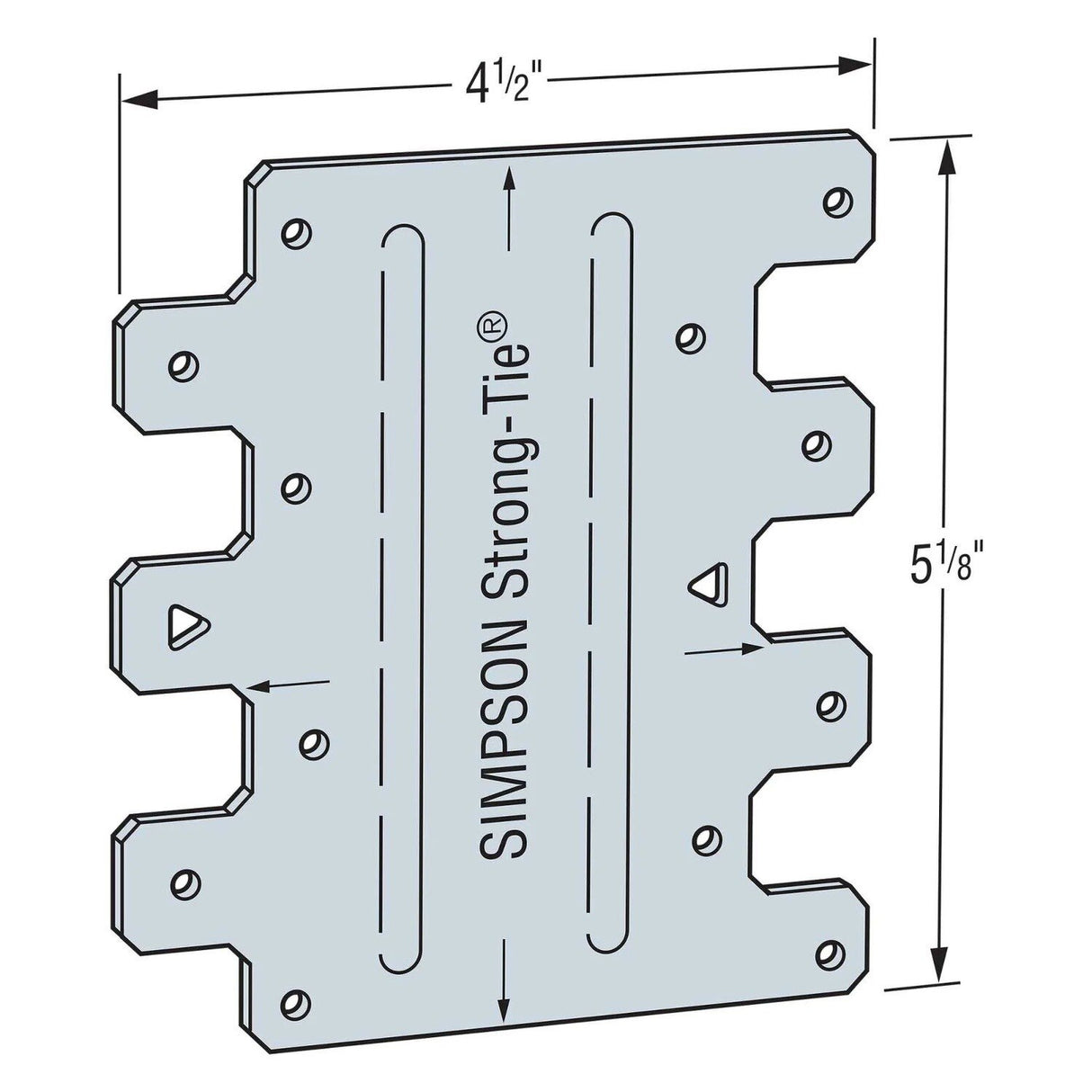 Simpson LTP5 Strong-Tie Lateral Tie Plate for Wood Construction - 2