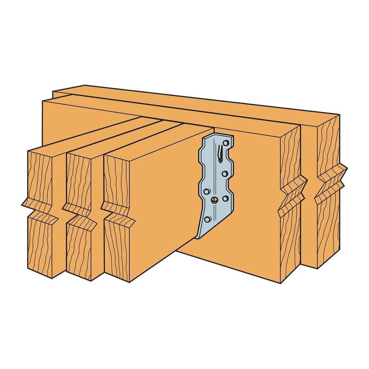 Simpson Strong-Tie LUS28-3Z (Triple  2" x 8") Face-Mount Joist Hanger with ZMAX Finish - 3