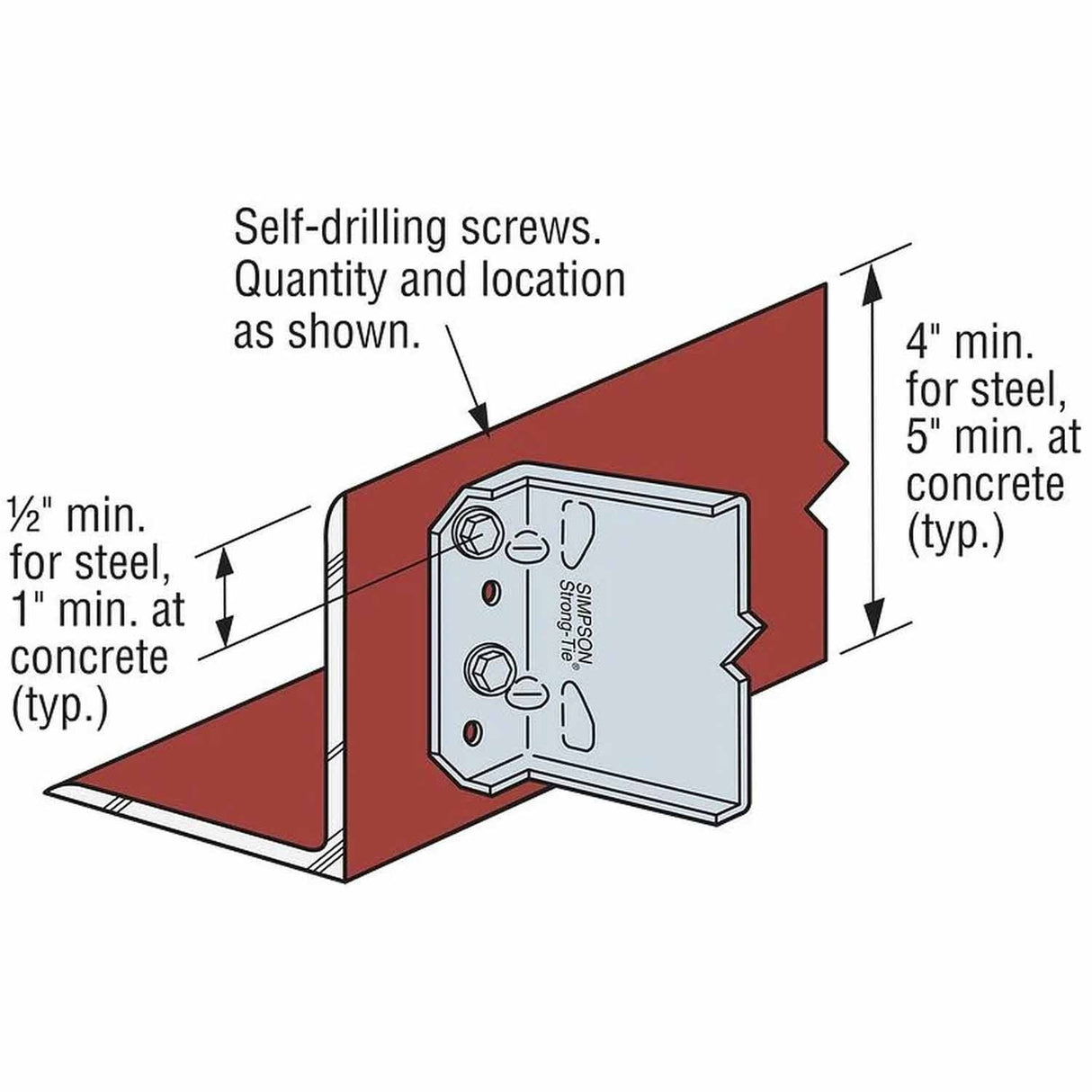 Simpson Strong-Tie MFCB45.5-R25 (5-1/2") Bypass Framing Fixed-Clip Connector (25 Pack) - 3