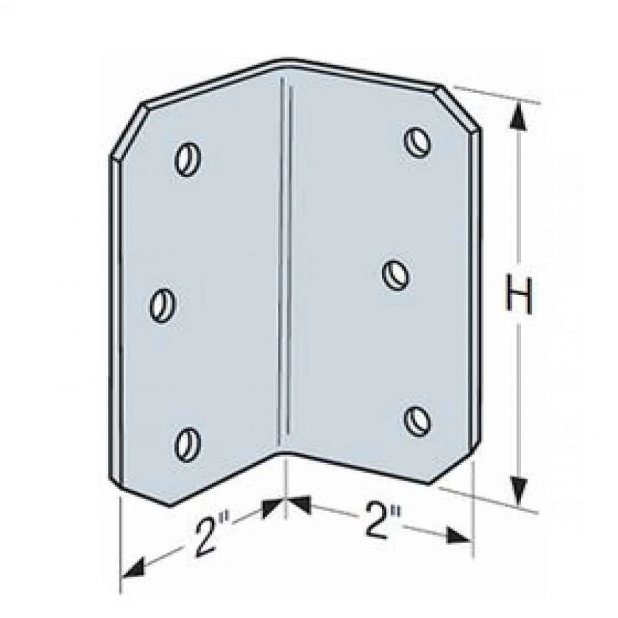 Simpson Strong-Tie ML26Z (2 in. x 6 in.) Medium L Angle ZMAX Finish - 2