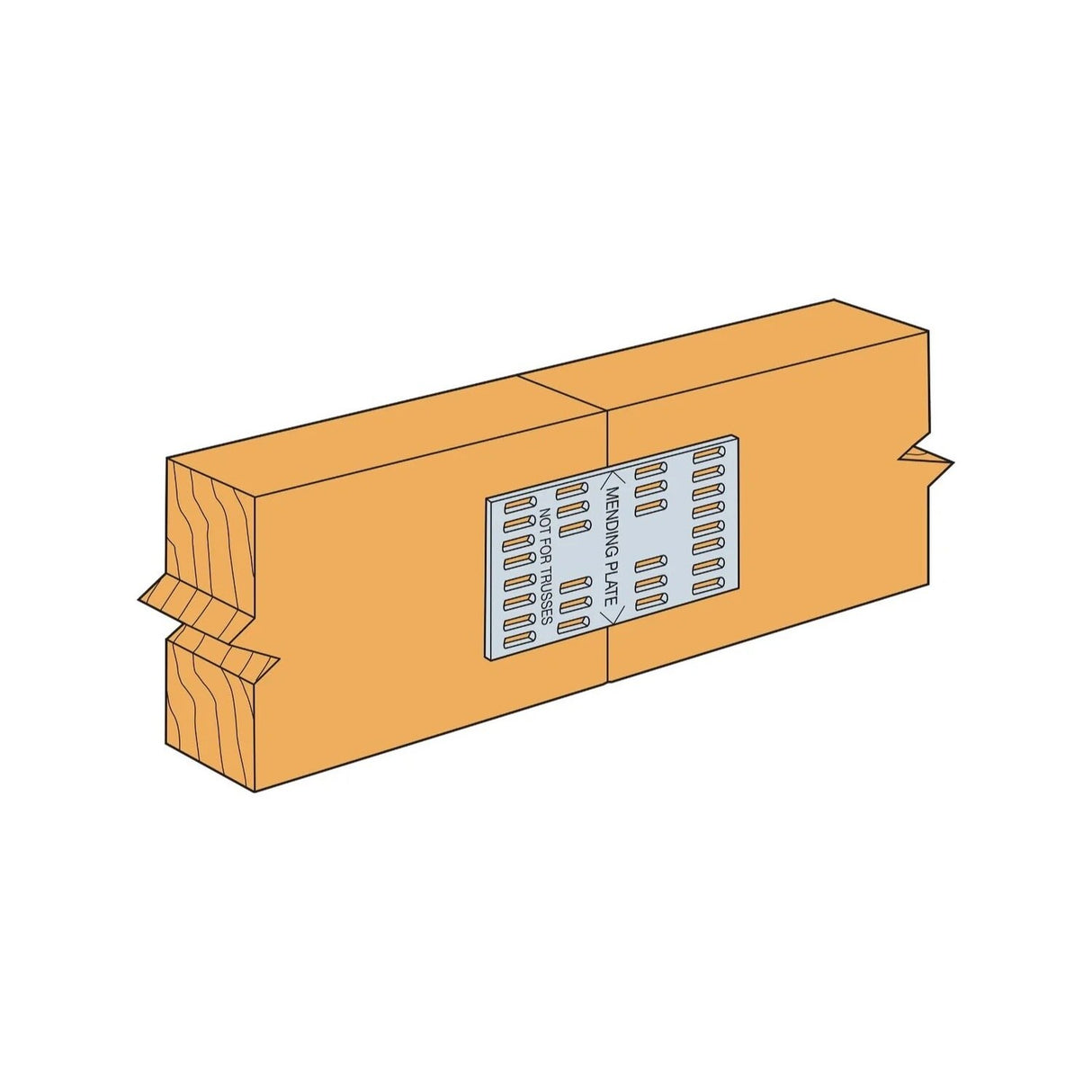 Simpson MP24 Strong-Tie 2" x 4" 20-Gauge Galvanized Mending Plate - 3
