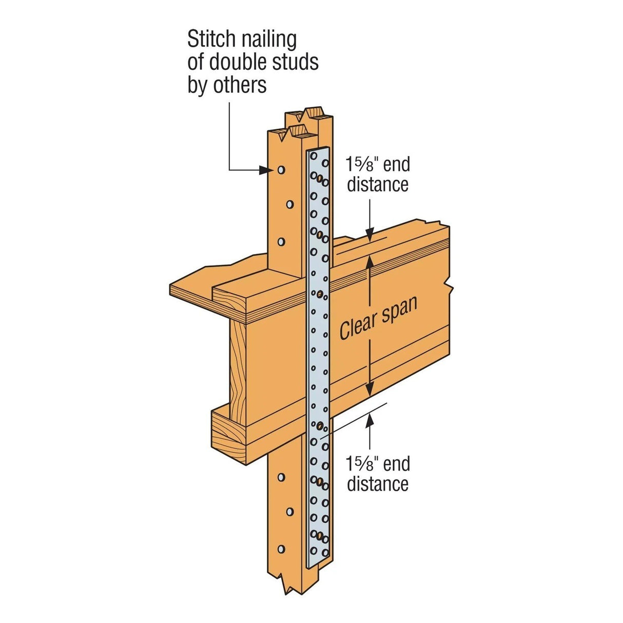 Simpson MSTA18 Strong-Tie Medium Strap Tie 18 Gauge Galvanized - 7