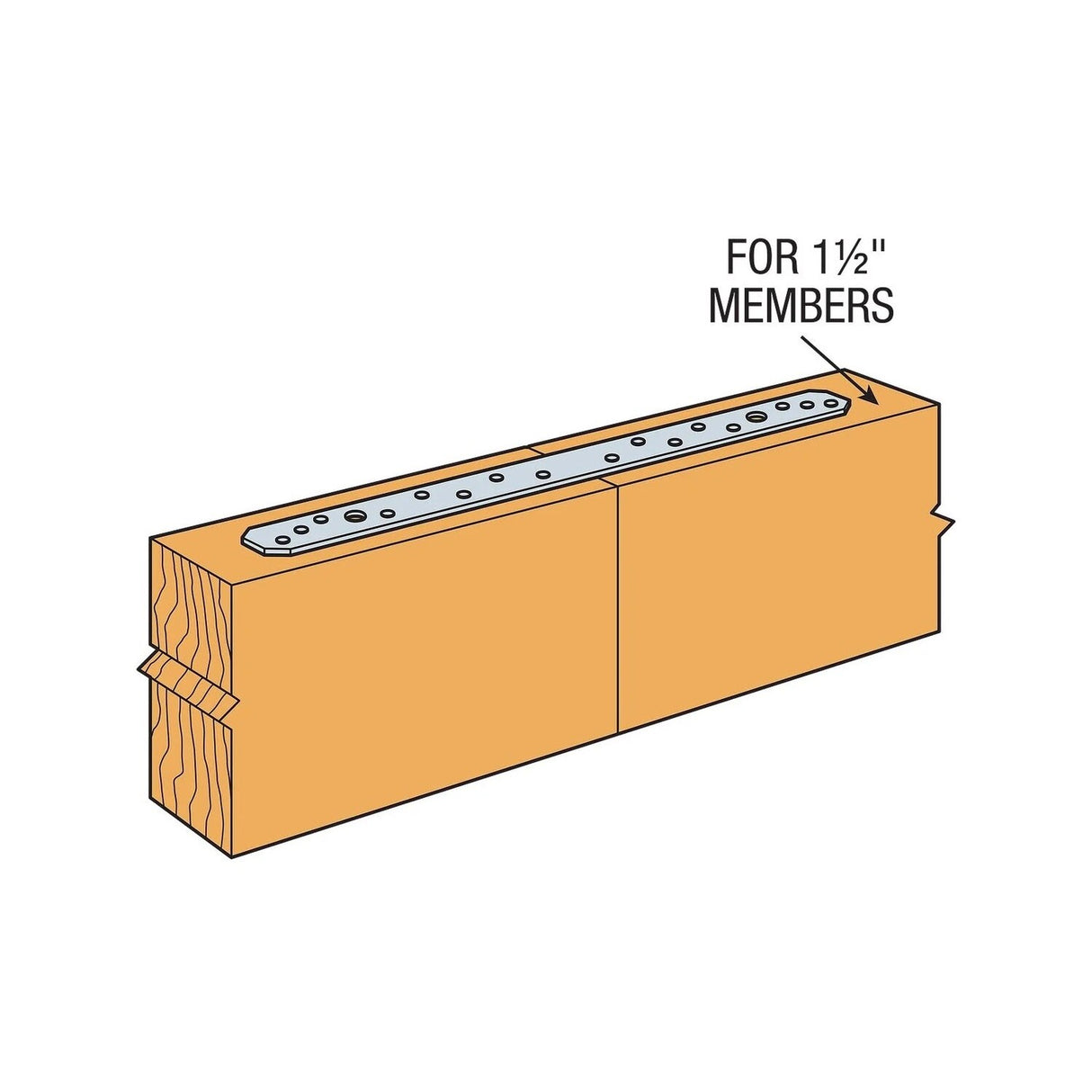 Simpson Strong-Tie MSTA21Z (21-in.) Medium Strap Tie for Wood-to-Wood Applications - 3